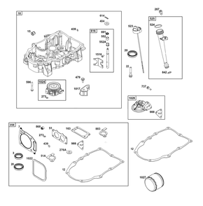 Crankcase Cover/Sump Group Diagram and Parts List for 386777-0145-G1  Briggs and Stratton Engine